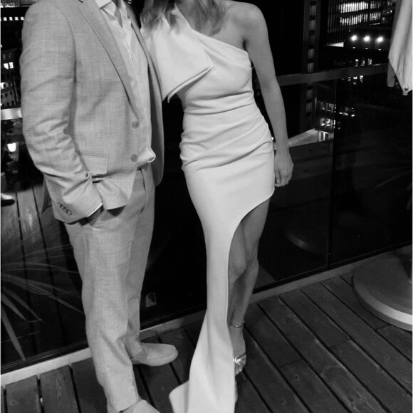 Bronx and Banco White Asymmetrical Wedding Dress - Picture 7 of 12